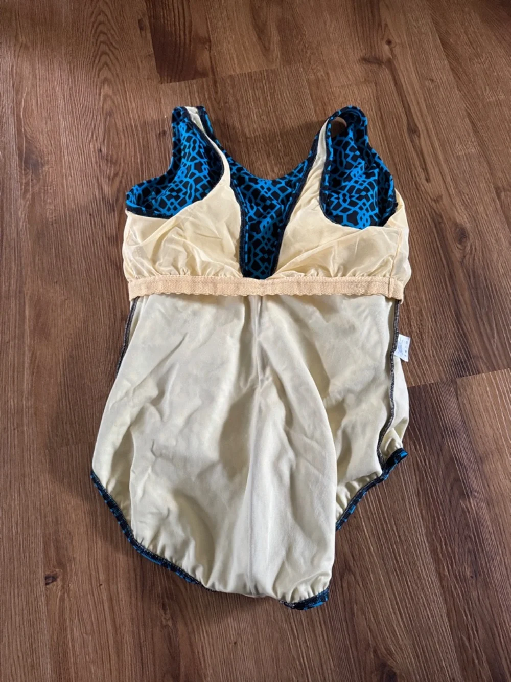 Lands' End Blue & Black Geometric Woman’s One-Piece Swimsuit 18W